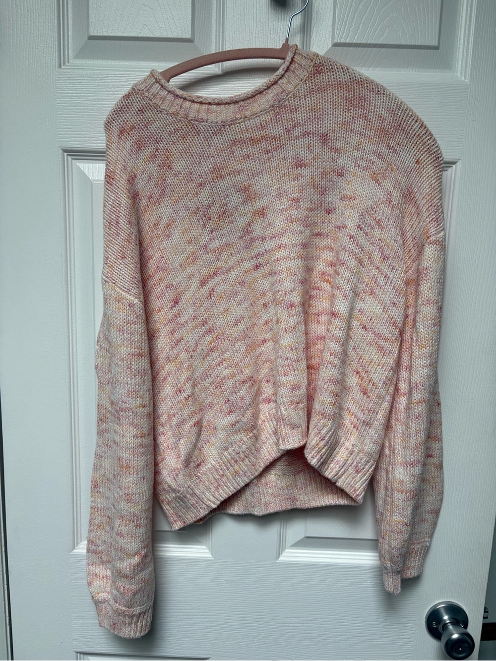 Splendid Speckled Pastel Pink Crewneck Sweater